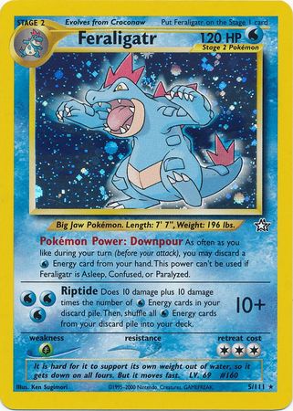 1995-2000 Pokemon Neo Gensis Unlimited Feraligatr Holofoil 5/111