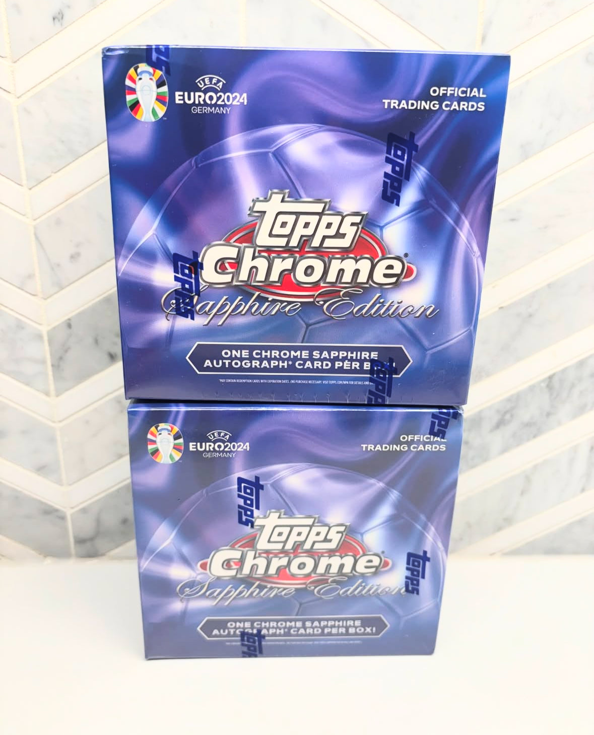 2 Box 2023 - 2024 Topps Chrome UEFA EURO Sapphire Soccer Hobby PYT - B