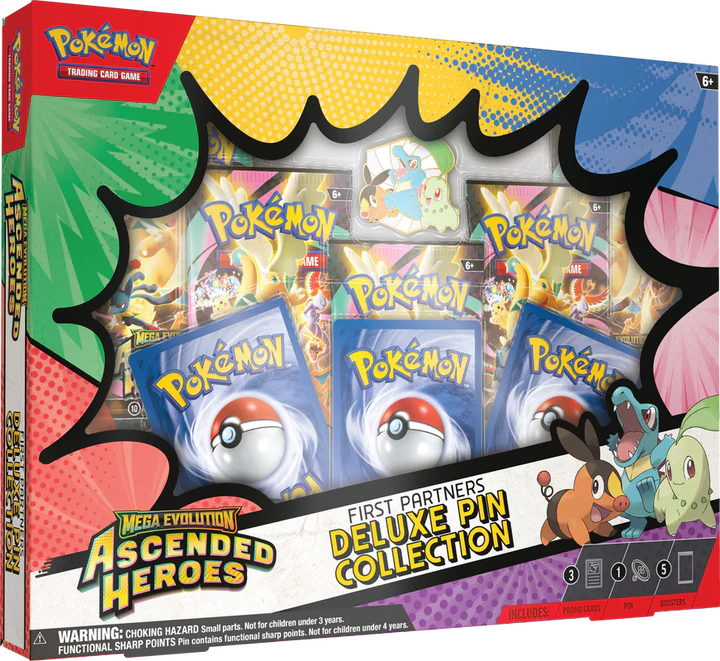Pokemon - Mega Evolution - Ascended Heroes - First Partners Deluxe Pin Collection
