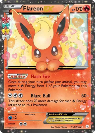 2016 Pokemon Generations: Radiant Collection Flareon EX RC6/RC32