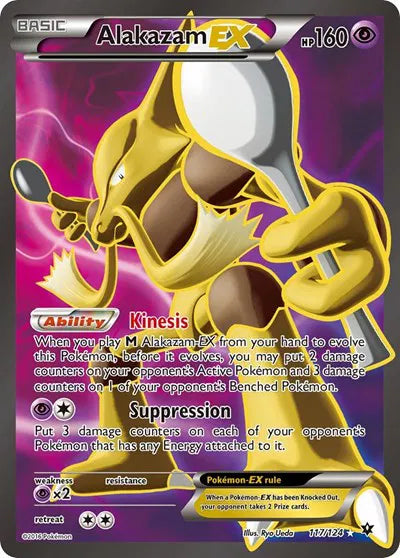 2016 Pokemon Fates Collide Alakazam EX (Full Art) 117/124