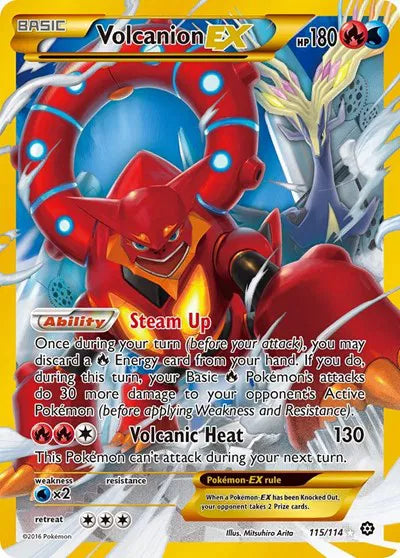 2016 Pokemon Steam Siege Volcanion EX (Secret) 115/114