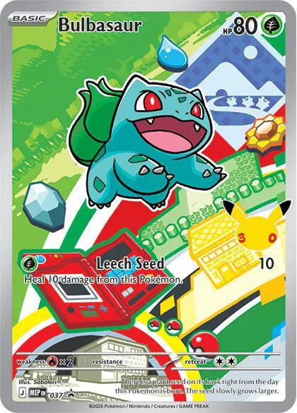 2026 Pokemon First Partners Illustration Pack Series 1 Black Star Promo Bulbasaur 037
