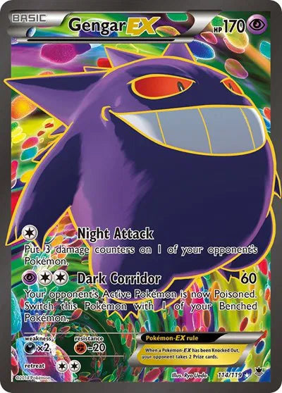 2014 Pokemon Phantom Forces Gengar EX (Full Art) 114/119