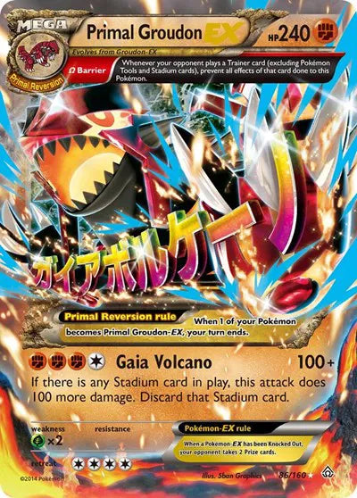 2014 Pokemon Primal Crash Primal Groudon EX (Omega) 86/160