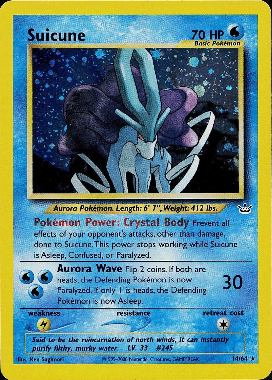1995-2000 Neo Revelation Unlimited Suicune Holofoil 14/64