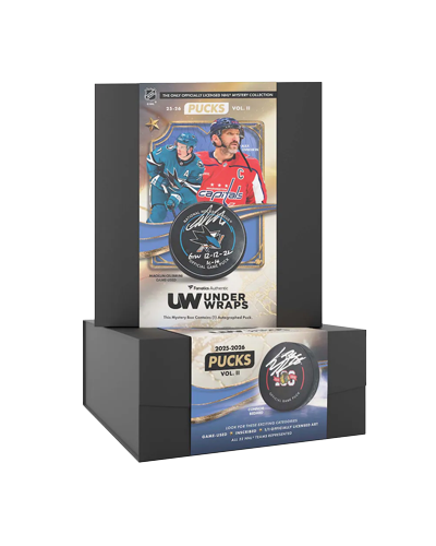 2025 - 2026 Under Wraps Autographed NHL Pucks Volume II - Single Mystery Box