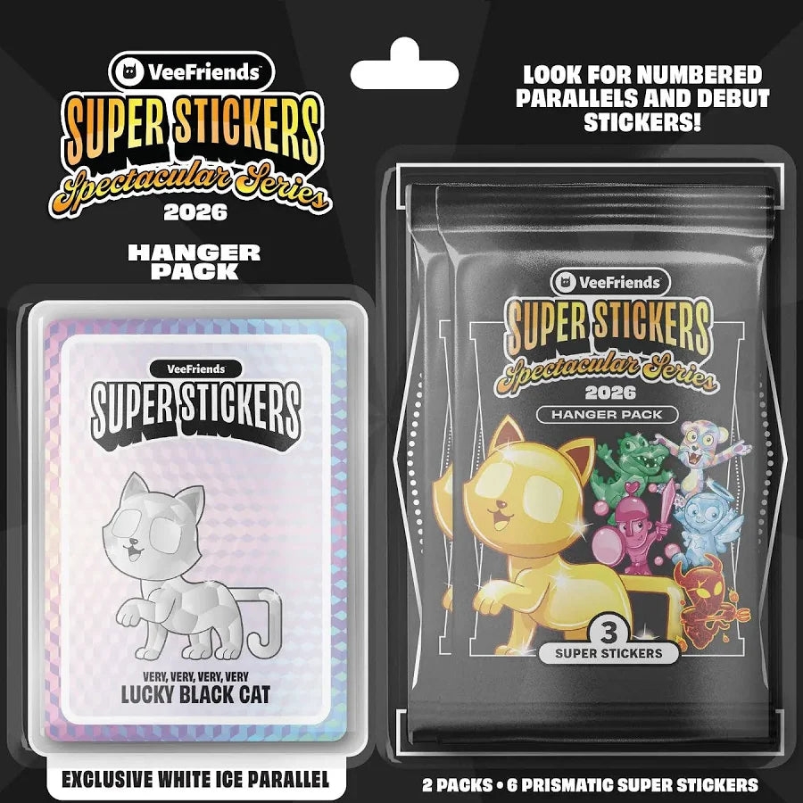 2026 VeeFriends Super Stickers Spectacular Series Hanger Pack (White Ice Parallels) 1 Art Chose At Random