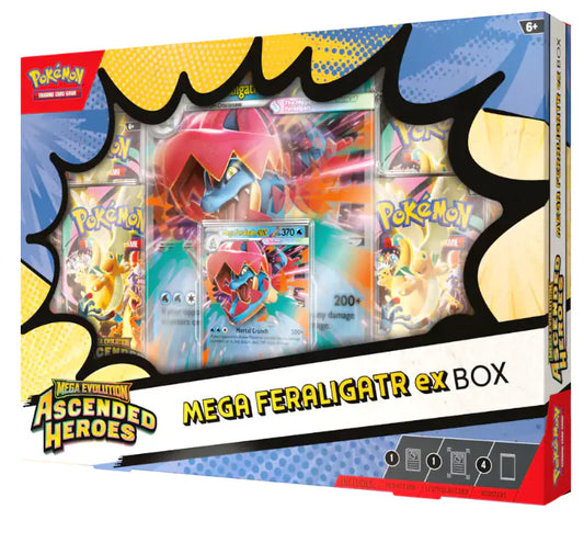 POKÉMON: MEGA EVOLUTION - ASCENDED HEROES MEGA STARTERS EX BOX - MEGA FERALIGATR EX