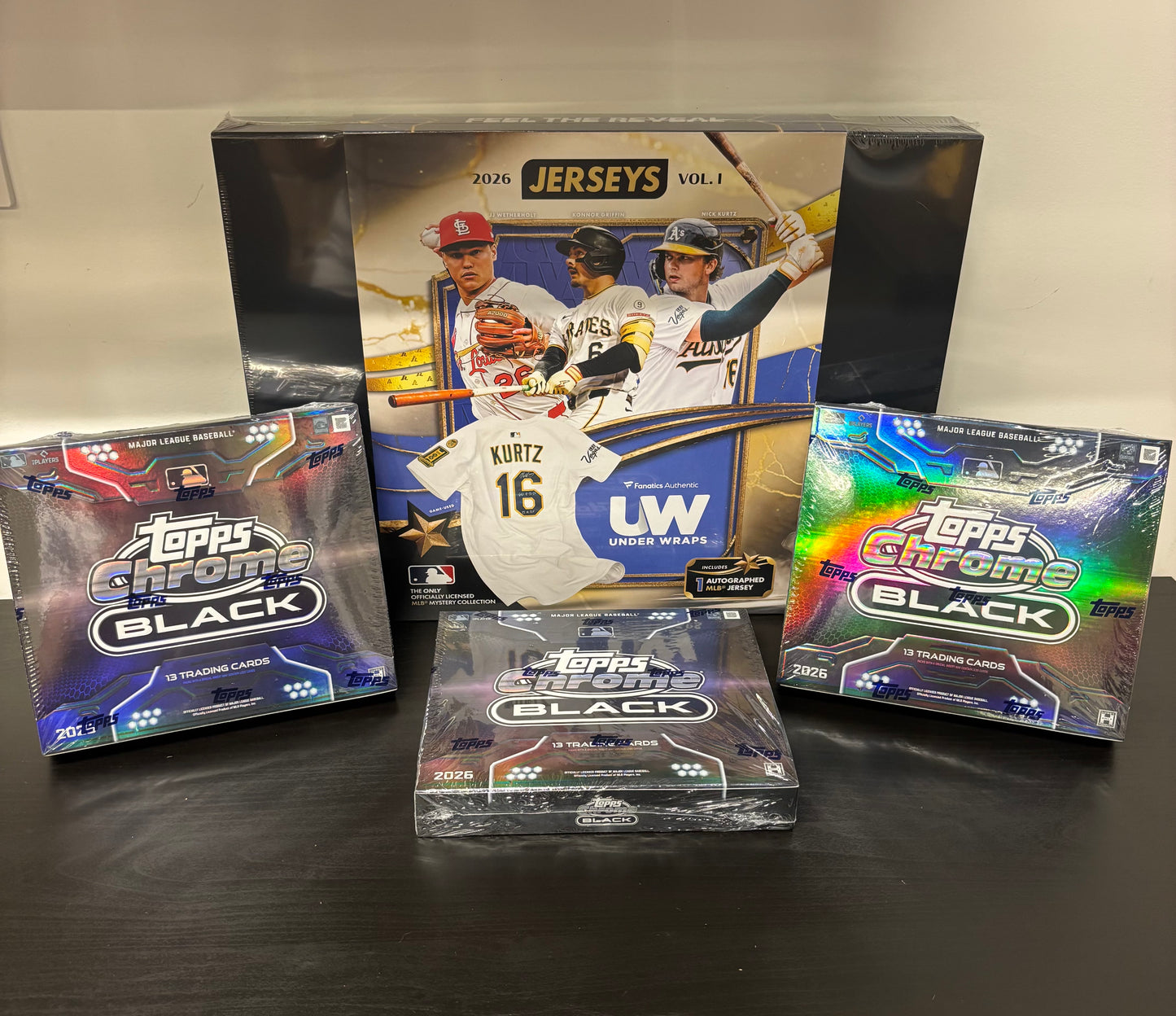 3 Box 2026 Topps Chrome Black Hobby & Auto Mystery Jersey Baseball Mixer - Break #3383