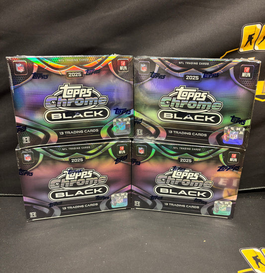 4 Box 2025 Topps Chrome Black Football Hobby PYT #3 - Break #3401