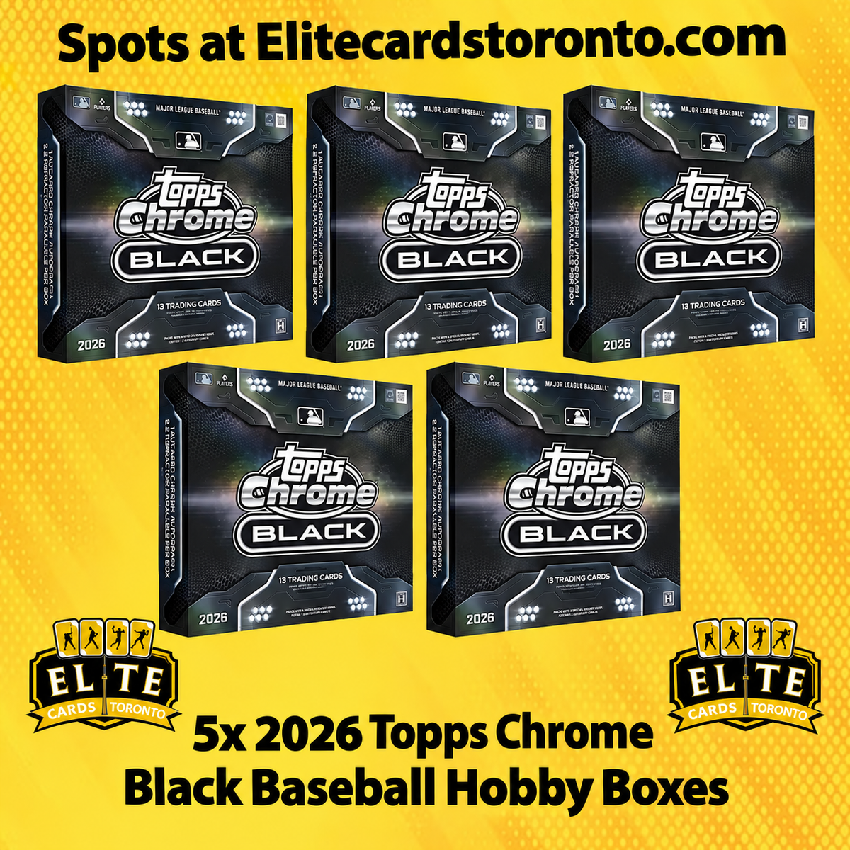 5x 2026 Topps Chrome Black Baseball Hobby PYT - Break #3547