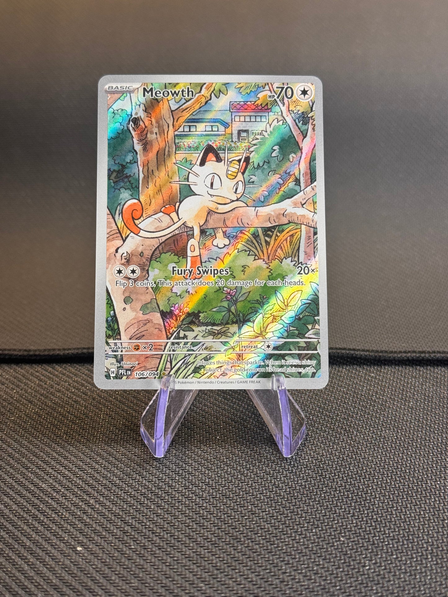 2025 Pokemon Phantasmal Flames Meowth Illustration Rare 106/094