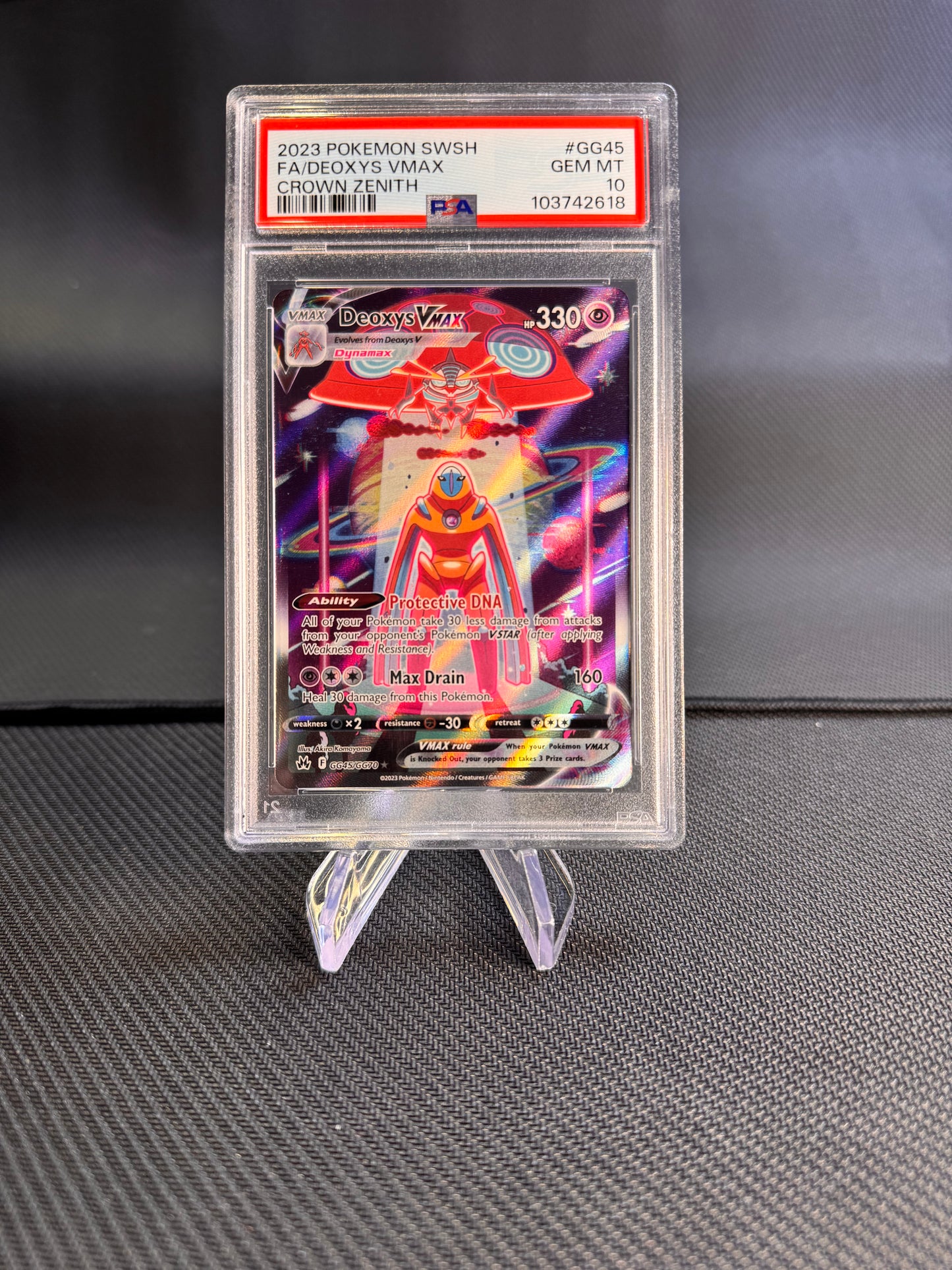 2023 Pokemon SWSH FA/Deoxys VMAX Crown Zenith PSA 10 GG45/GG70