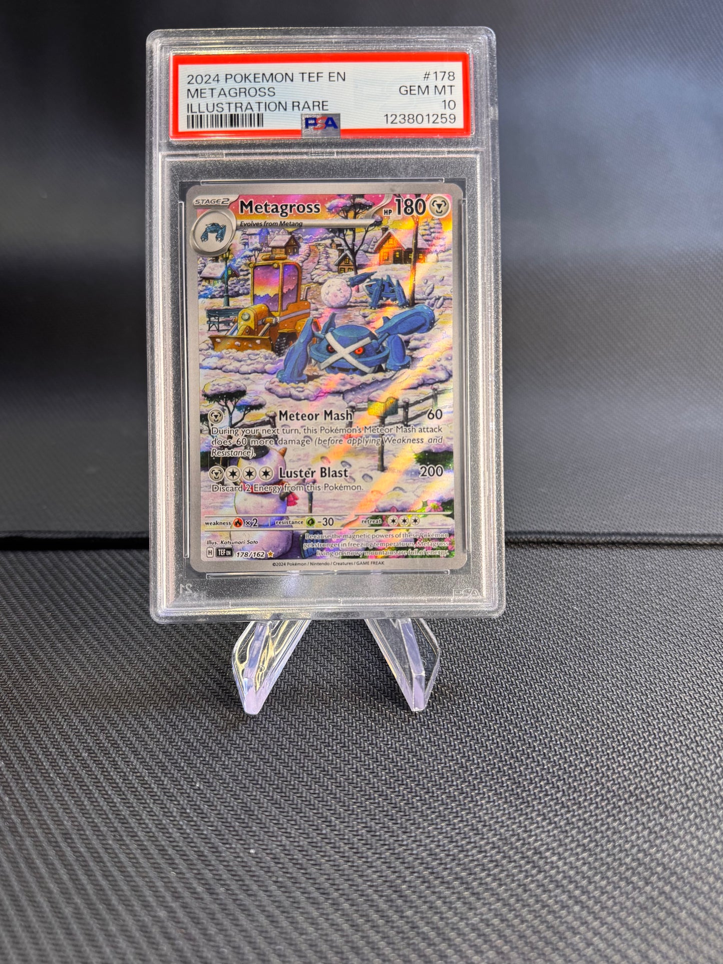 2024 Pokemon Temporal Forces Metagross Illustration Rare PSA 10 178/162