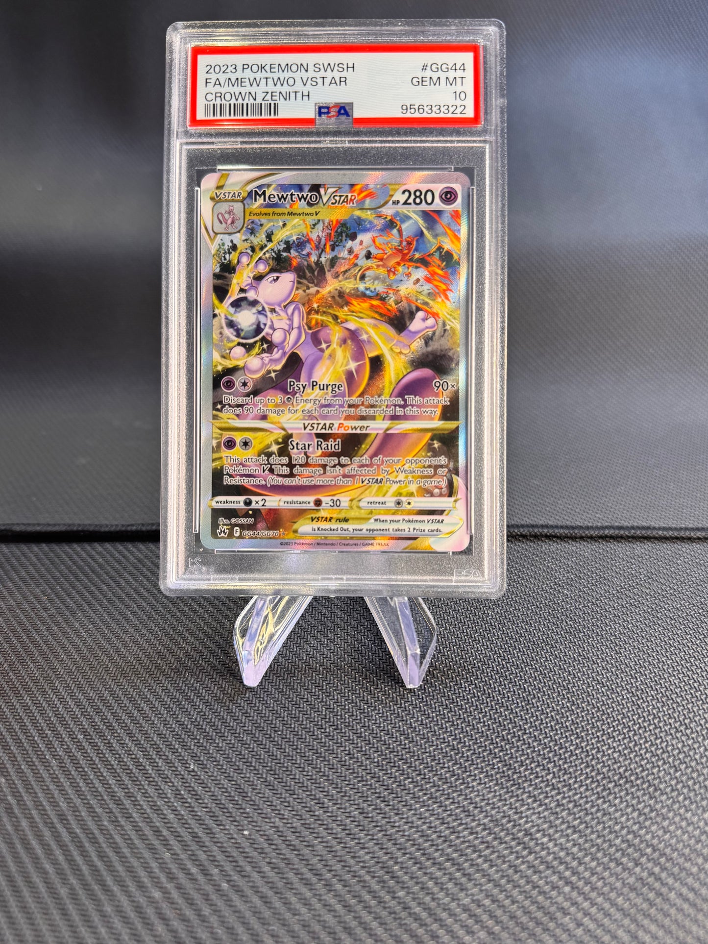 2023 Pokemon SWSH FA/Mewtwo VSTAR Crown Zenith PSA 10 GG44/GG70