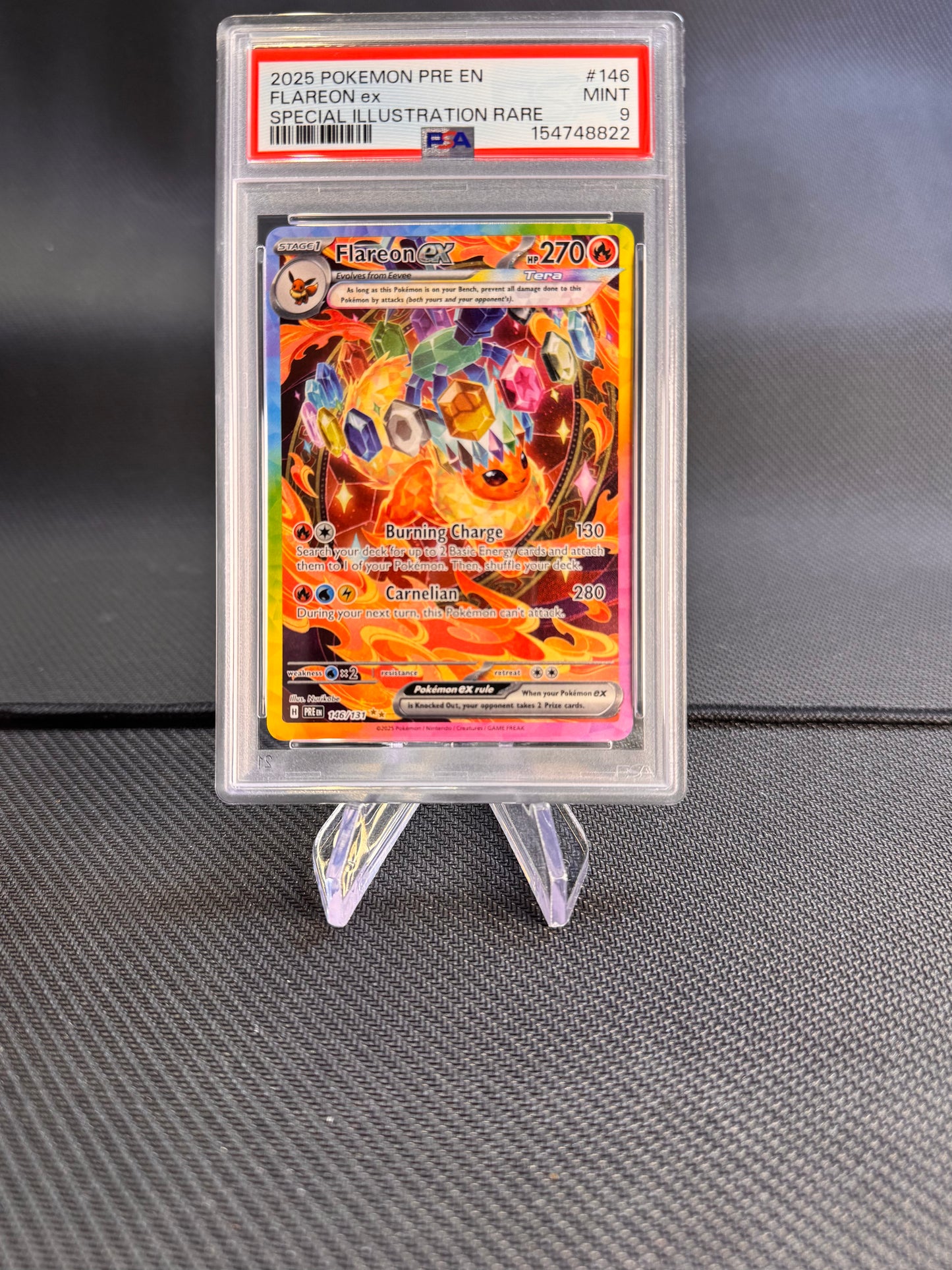 2025 Pokemon Prismatic Evolutions Flareon ex PSA 9 146/131