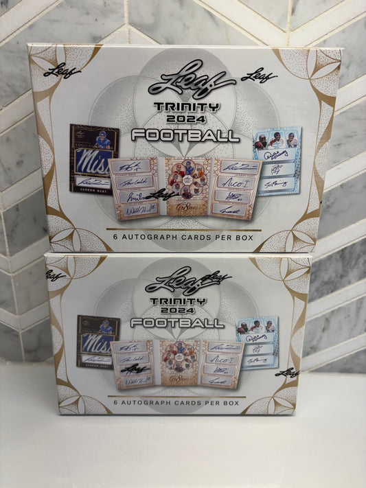 2x 2024 Leaf Trinity Football Hobby Hit Draft