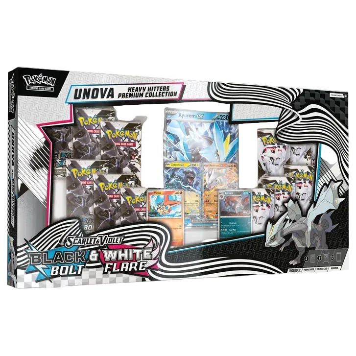 Pokemon Scarlet & Violet: Black Bolt & White Flare Unova Heavy Hitters Premium Collection Box