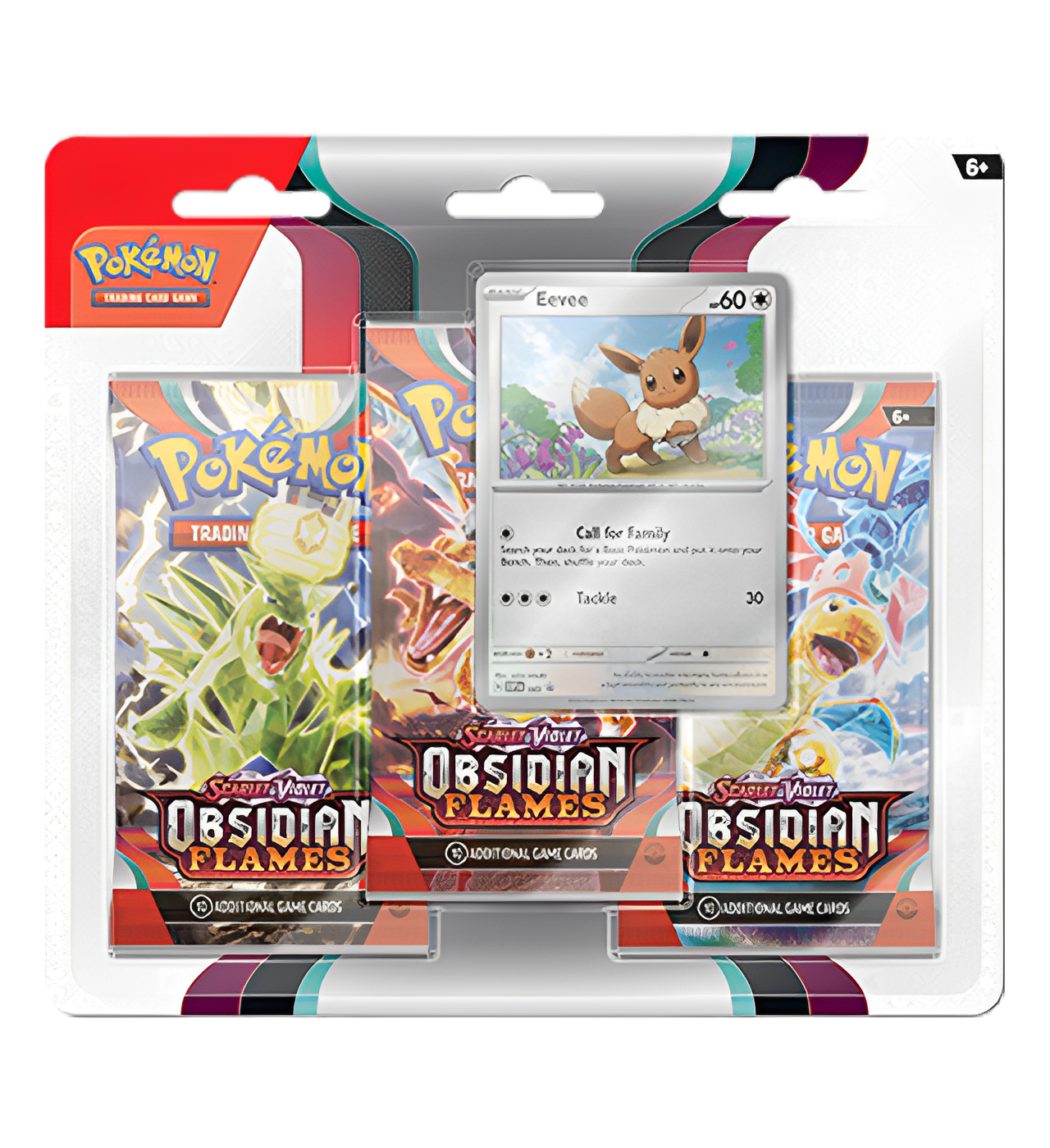 Pokémon Scarlet & Violet: Obsidian Flames - 3 Booster Packs & Eevee Promo Card -