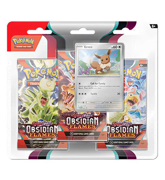 Pokémon Scarlet & Violet: Obsidian Flames - 3 Booster Packs & Eevee Promo Card -