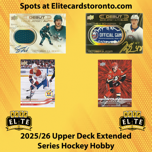 2025 - 2026 Upper Deck Extended Series Hockey Hobby Double Case PYT (24 Box) #2 - Break #3304