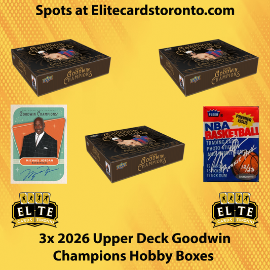 3 Box 2026 Upper Deck Goodwin Champions Hobby Break - Break #3411