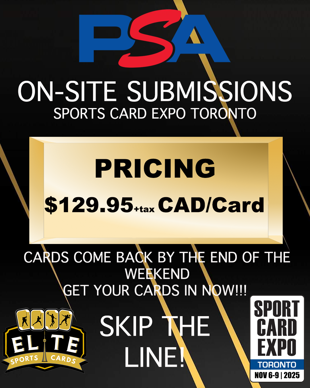 On-Site PSA Grading - Toronto Sports Card Expo Nov. 6-9