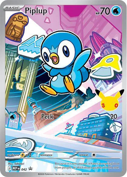 2026 Pokemon First Partners Pack Series 1 Piplup Black Star Promo 042