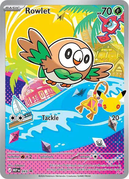 2026 Pokemon First Partners Pack Series 1 Rowlet Black Star Promo 043