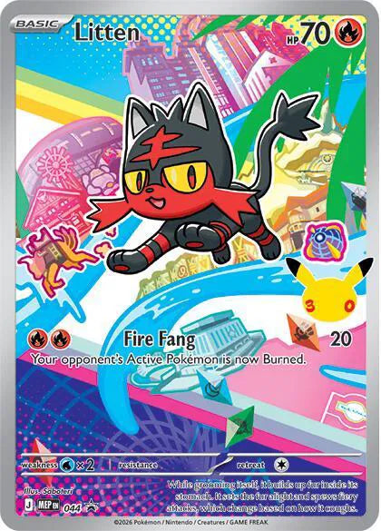 2026 Pokemon First Partners Pack Series 1 Litten Black Star Promo 044