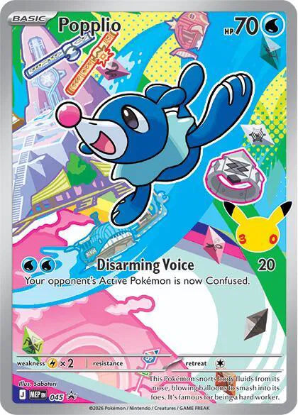2026 Pokemon First Partners Pack Series 1 Popplio Black Star Promo 045