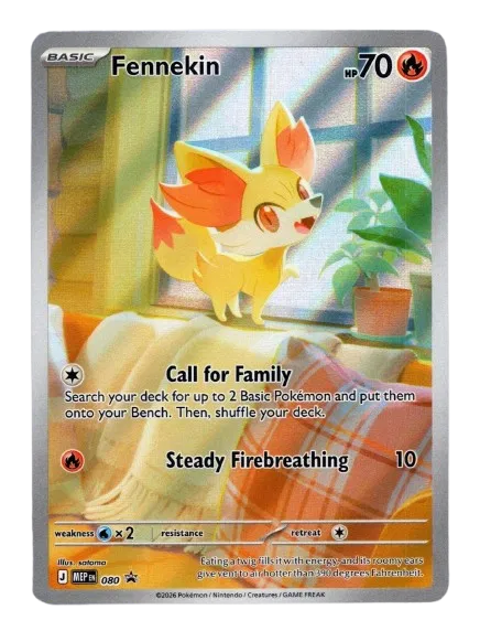 2026 Pokemon Mega Evolution Black Star Promo Fennekin 080 SEALED