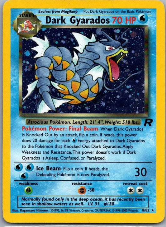 1995-1998 Pokemon Team Rockets Unlimited Dark Gyarados Holofoil 8/82