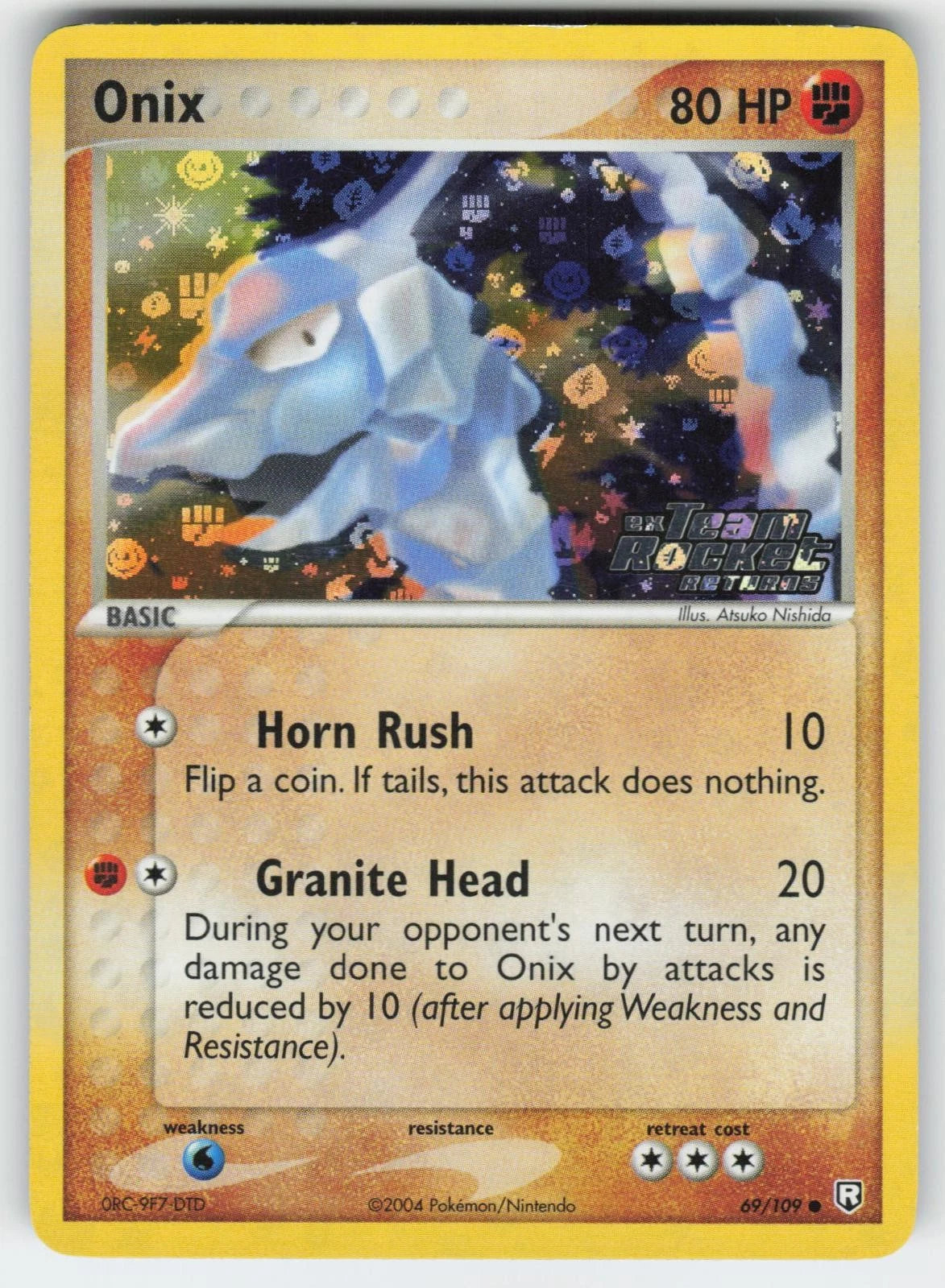 2004 Pokemon EX Team Rockets Return Stamped Onix Reverse Holofoil 69/109